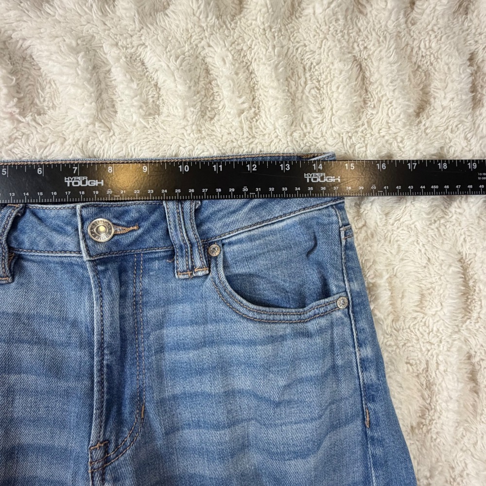 American Eagle Super High Rise Baggy Wide Leg Cargo Jeans Blue 4 Regular - Picture 3 of 11